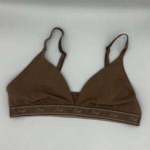 Victorias Secret Pink brand cotton logo triangle bralette